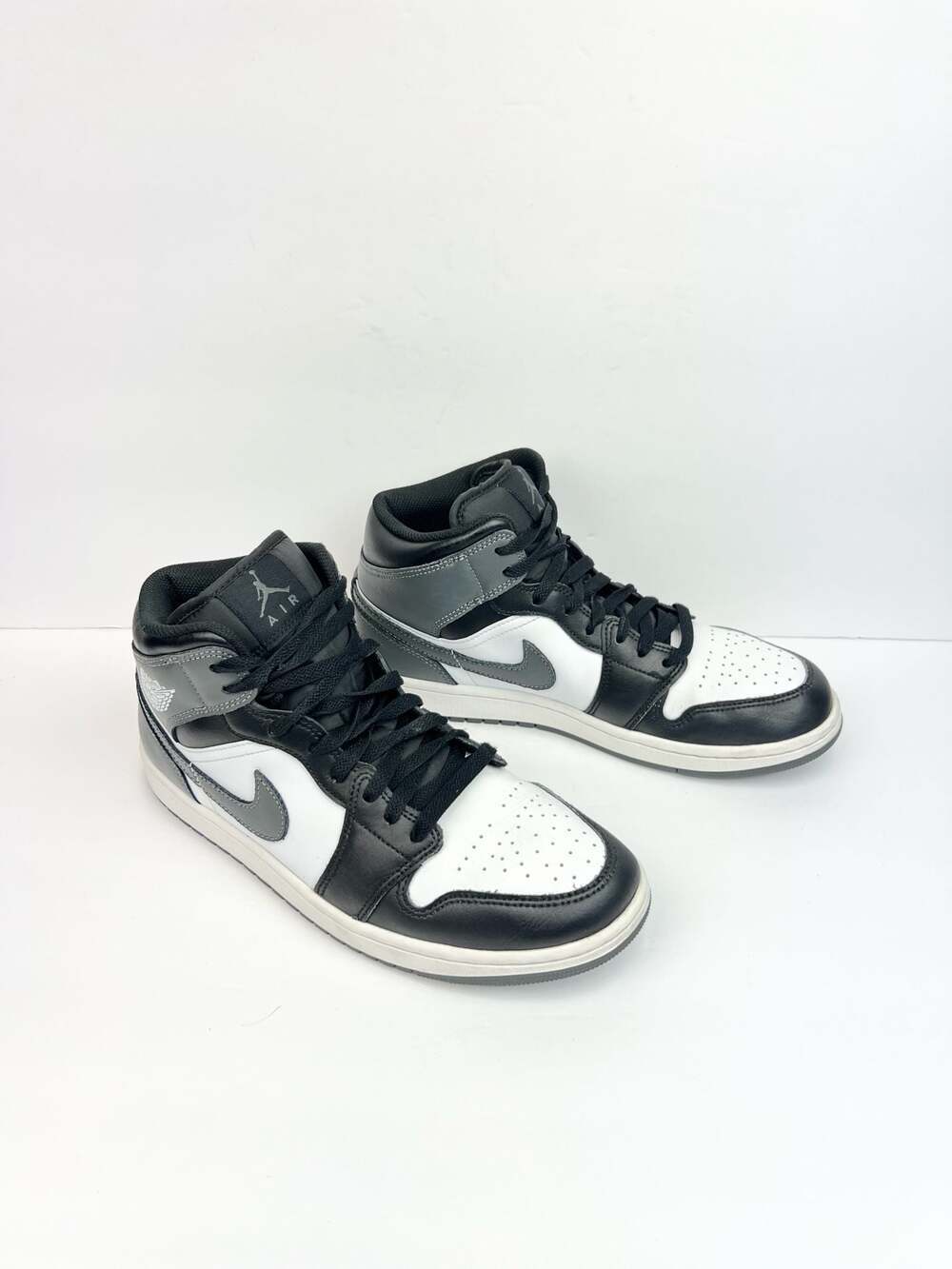 Nike Air Jordan 1 Mid 'Iron Grey' Black White Basketball Sneakers (DQ8426-001)